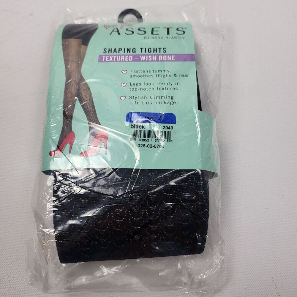 Love Your Assets Shaping Tights Textured Wish Bone Spanx Black Size‎ 4